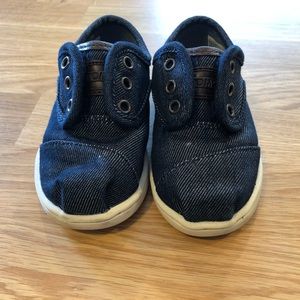 TOMS toddler denim and leather shoes 6T